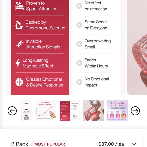 NEW Venom Pheromone 50 ml Perfume Original Scent - Picture 2 of 8